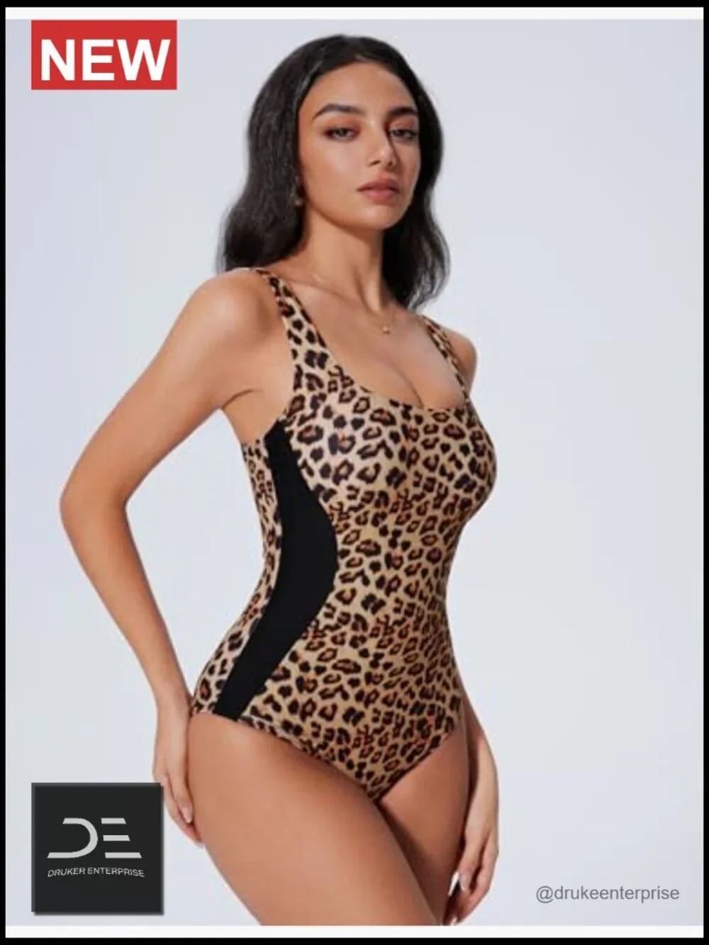 Slimming Tummy Control One Piece Swimsuit Square Neck Bathing Suit